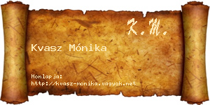 Kvasz Mónika névjegykártya